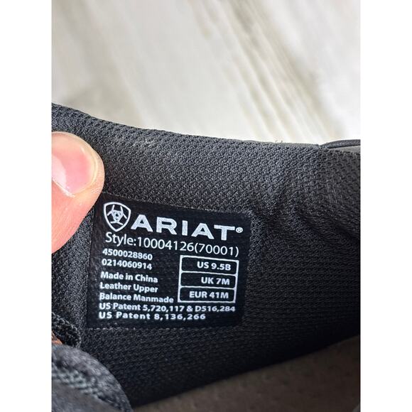 Ariat mens 9.5 terrain hiking ankle boot black leather new lace up - Picture 6 of 8